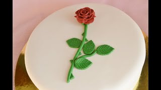 Elegant Single Rose Cake