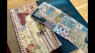 VINTAGE BOOK JOURNALS:  Slow Stitched Spine Cover Update