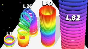SLINKY HOP 3D /∞ ASMR Gameplay Android iOS • Level Up Circle Run • Satisfying Mobile Games