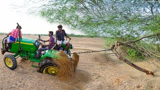 JOHN DEERE 5045D Tractor tree pulling test in river sand | 45 hp tractor pulling power test