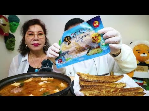 [<strong>Flower</strong> pig]꽃돼지 엄마랑 고등어구이 된장찌개 한식먹방 [korean food]mukbang Eating <strong>show</strong>