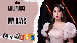 MeloMance(멜로망스) - 'My Days' Lyrics || Castaway Diva OST MeloMance(멜로망스) - 'My Days' Lyrics || Castaway Diva OST