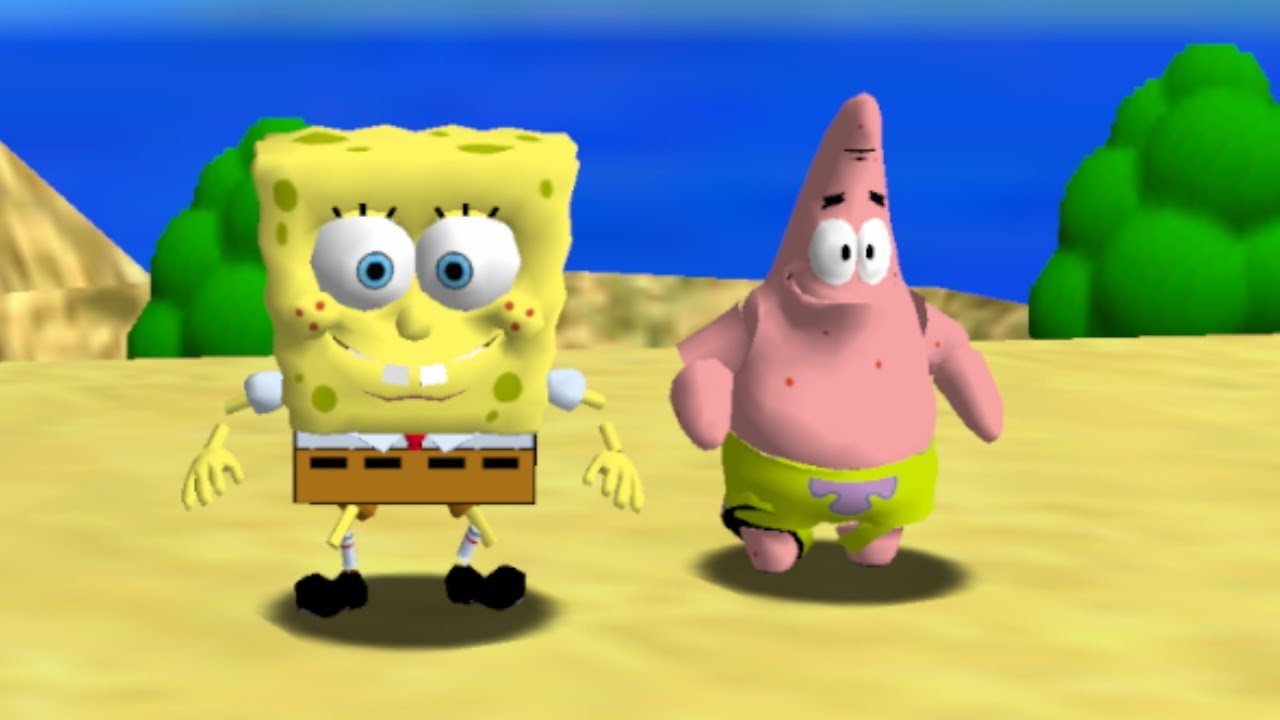 SpongeBob and Patrick in Super Mario 64 (2 Players) - Full Game 100% ...