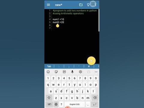 addition of two numbers in python | python programming | using mobile ...
