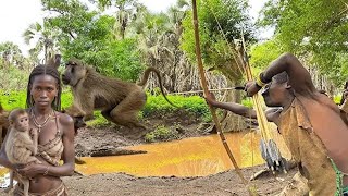 See How Hadzabe Catch and Eat A Lot of MONKEYS