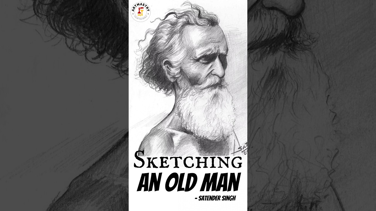 Sketching an Old man #drawing #artclass #artmastry #viral - YouTube