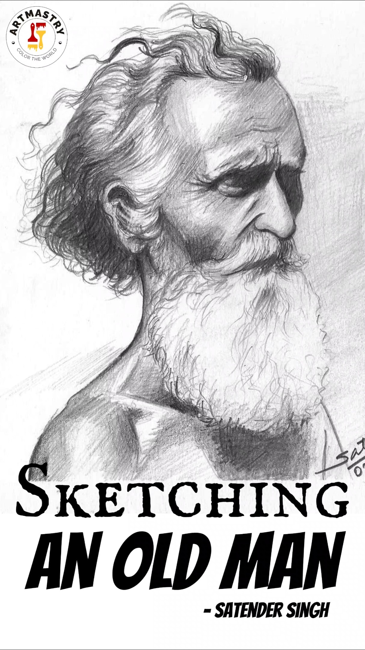 An old man.  鉛筆画 Sketching an Old man #drawing #artclass #artmastry #viral - YouTube