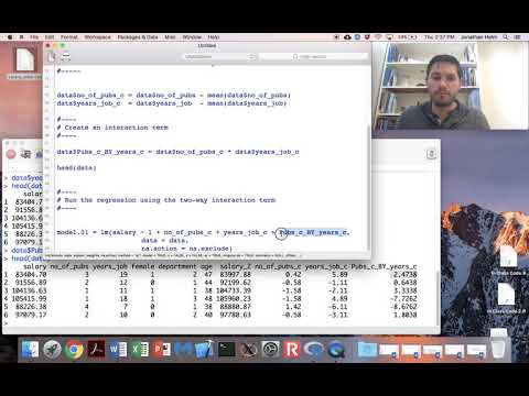 Two Way Interactions in Regression with Mean Centered Predictors
