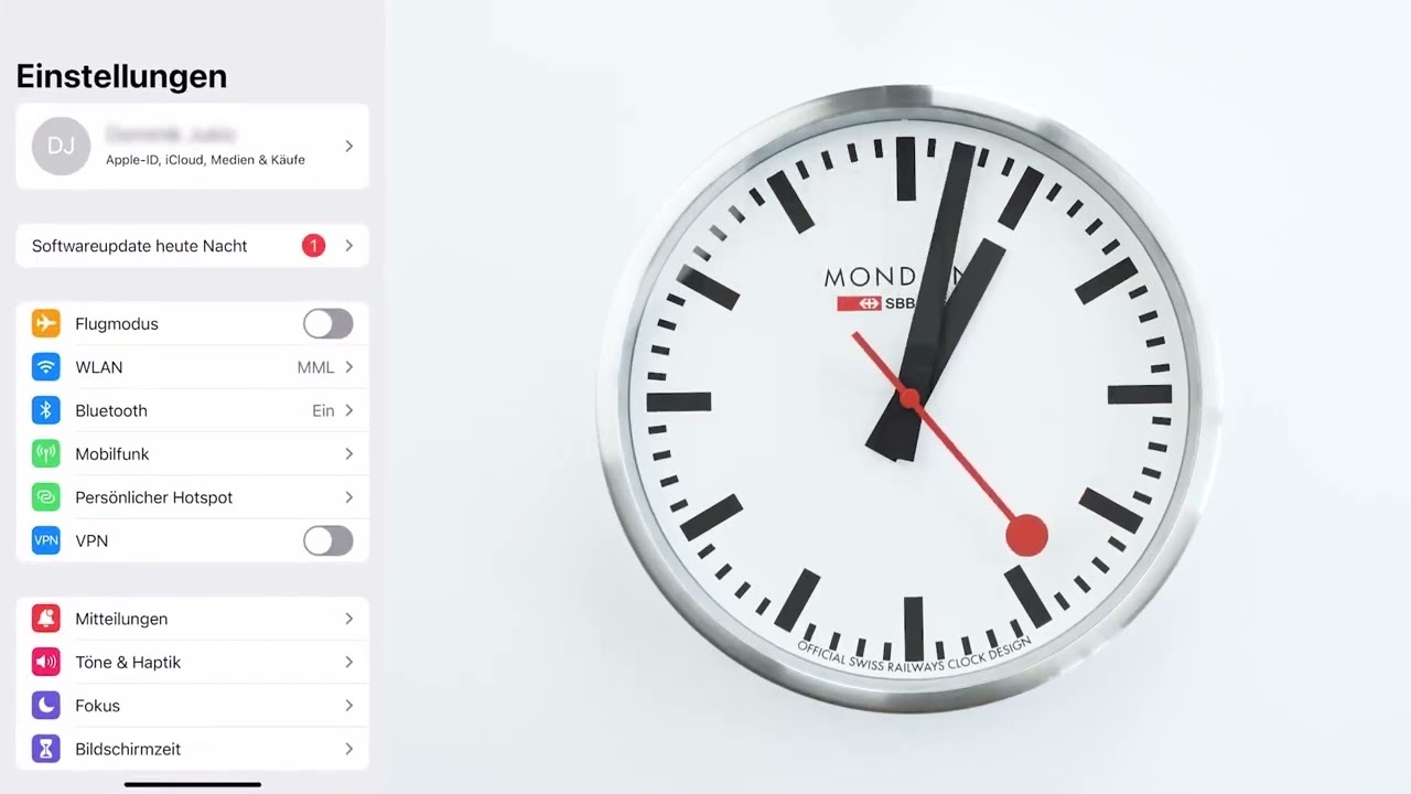 SBB Smart Stop2Go Wanduhr