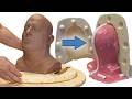Silicone Mold Of A Clay Head Sculpture Part 1