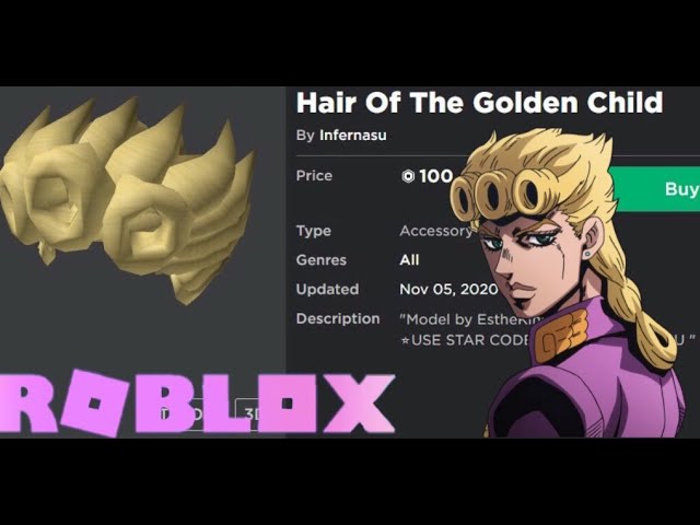 Giorno Giovanna Hair In Roblox Buy It Now Youtube - jotaro roblox hair