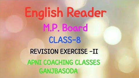 CLASS 8 Revision Exercise 2  English