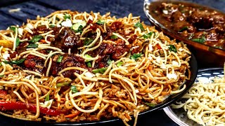 Veg Triple Schezwan Fried Rice Recipe - Schezwan Noodles - Cabbage Manchurian Gravy - Fried Noodles