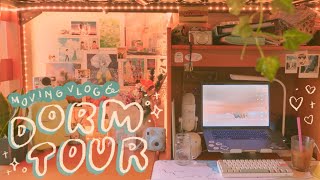 college dorm move-in vlog   apartment tour // unpacking, decorating,   settling in