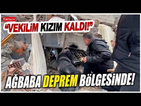 Veli Ağbaba Malatya'da yıkılan binanın önünde! \