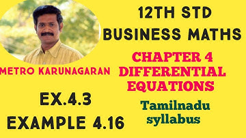 12th Std BM Example 4.16 Solve Differential equation dy/dx = x-y/x+y