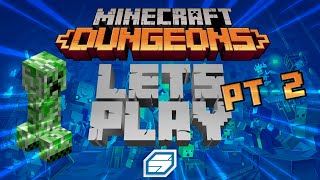 LETS PLAY MINECRAFT DUNGEONS, PART 2 | CREEPER WOODS