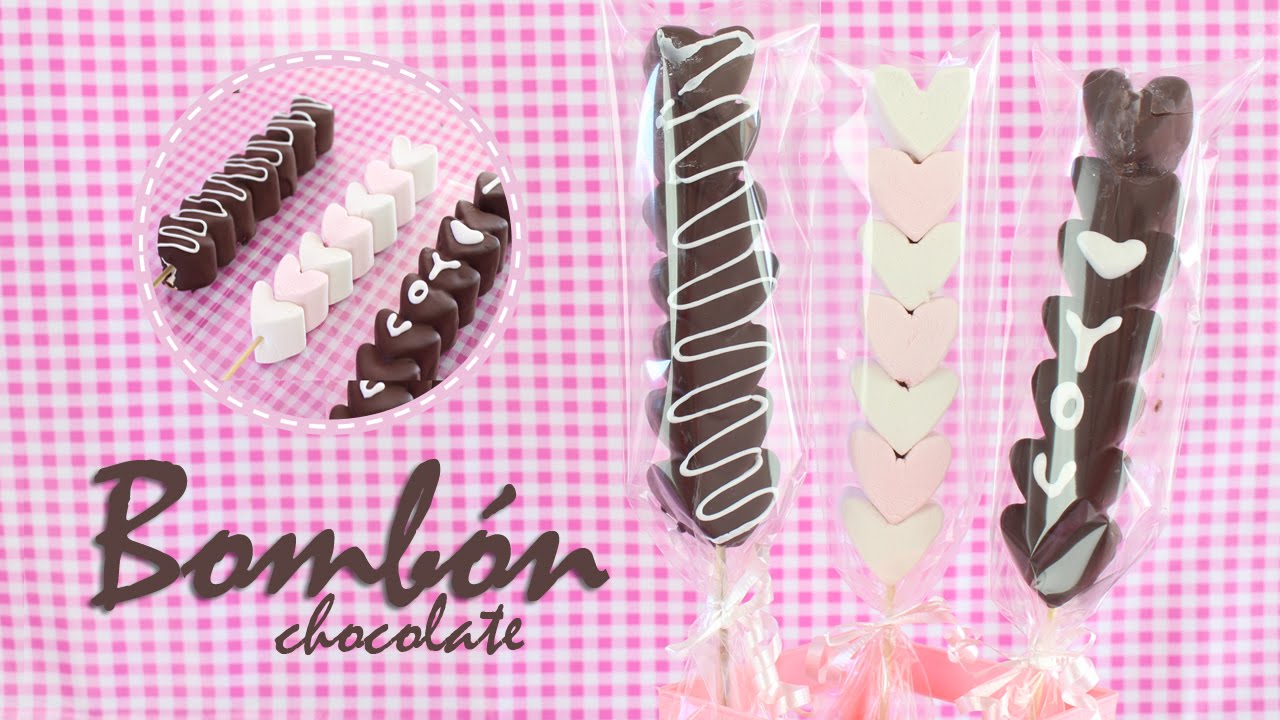 BROCHETAS DE BOMBON CUBIERTAS DE CHOCOLATE SAN VALENTIN YouTube