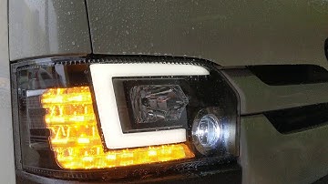 LED DRL Sequential Indicators Projector Headlights for 14-18 TOYOTA HIACE  CT AUTOPARTS