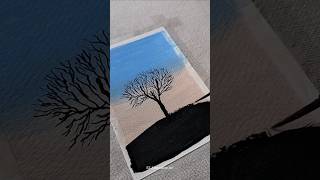 Satisfying Sunset Landscape Painting 🌅 | Easy Aesthetic Art #shorts #aestheticart #acrylicart
