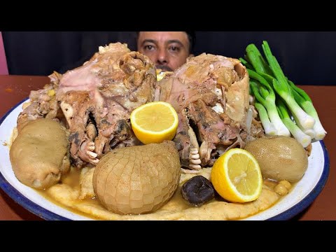 أكل الباجة العراقيه راسين خروف من اطيب الاكلات عراقيه 