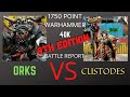 1750 POINT WARHAMMER 40k (9th Edition) BATTLE REPORT ORKS VS CUSTODES