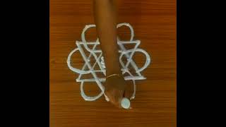 5*3 dots easy star kolam | Beginner's easy and simple rangoli