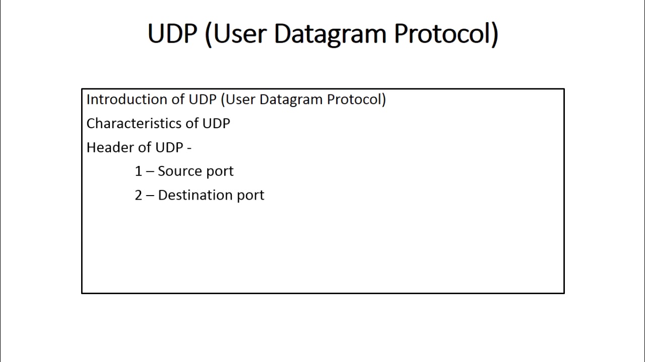 User Datagram Protocol (UDP) in Hindi/Urdu - YouTube