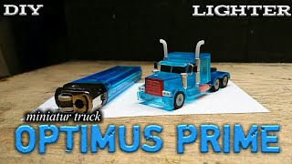 Cara membuat truck optimus prime dari korek gas
