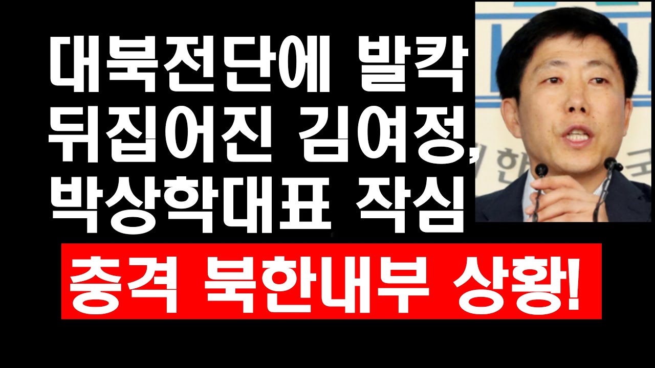 대북전단에 발칵 뒤집어진 김여정! 박상학대표 작심 충격 북한 내부소식!