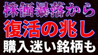 株価暴落から復活の兆し！購入迷い銘柄も
