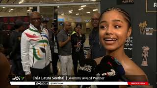 SA Pop star Tyla receives a heroes welcome at  O. R Tambo International Airport