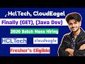 🤯Cloud Eagle 2026 Biggest Hiring | HclTech Hiring 2026 Batch | Direct Referral Hiring | hire me plz