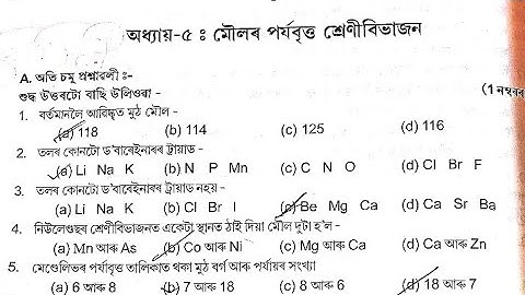 General Science chapter 5 all important MCQ questions and answers for HSLC 2023. Important question.