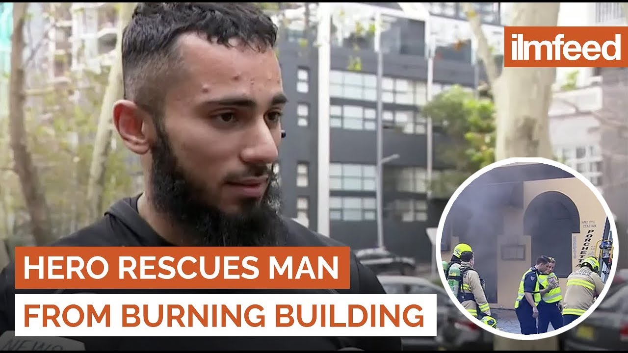 ⁣Hero Rescues Man from Burning Building
