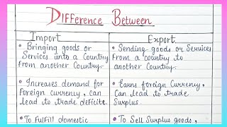 Difference between Import and Export || Handwritten notes
