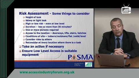PASMA Mobile Working Platforms - Low Level Access - Toolbox Talk