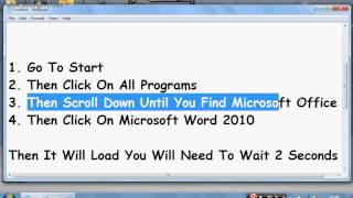 How To Open Microsoft Office Word 2010