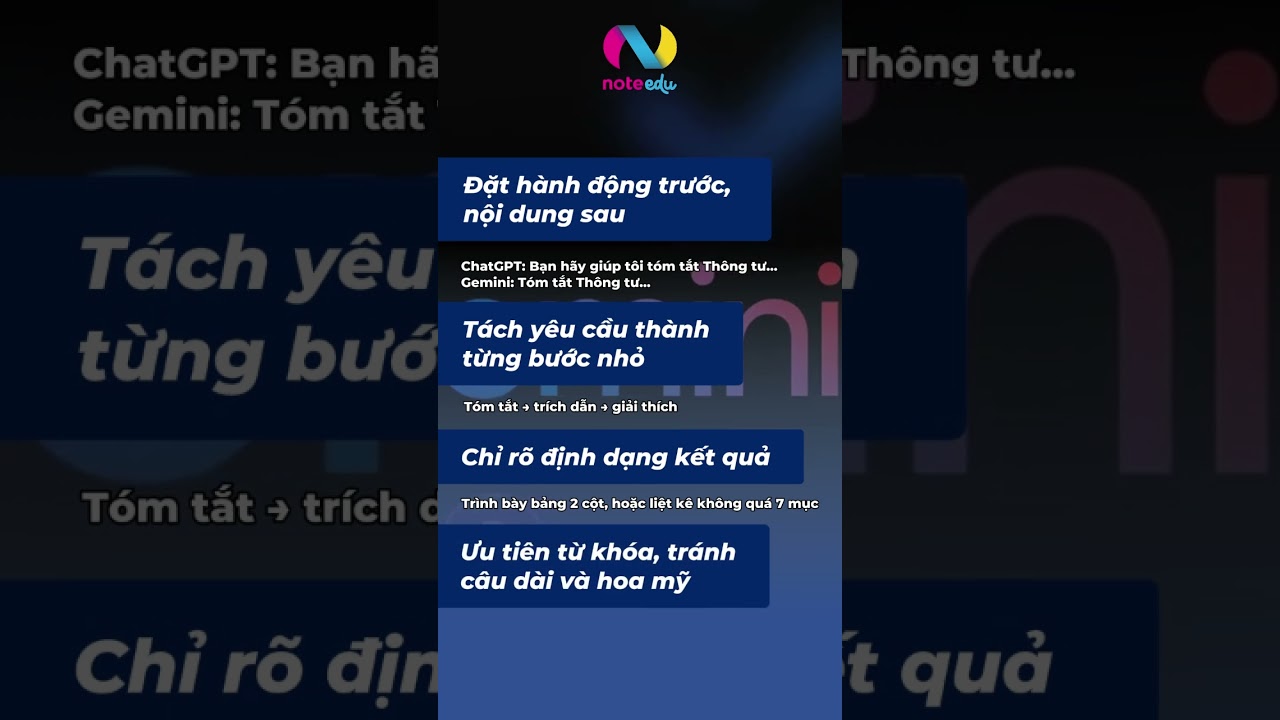 Mẹo viết prompt hiệu quả, dễ sử dụng cho Gemini #noteedu #ungdungai #hanhchinhcong