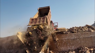 “Heavy Stone Crushing | 2 Full Dumpers Loaded with Giant Rocks | Extreme Crusher Power”
