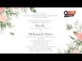 Sharfa With Mohamed Abrar Nikkah On 23 07 2025 Wednesday 7 00 PM Sharfa With Mohamed Abrar Nikkah On 23 07 2025 Wednesday 7 00 PM
