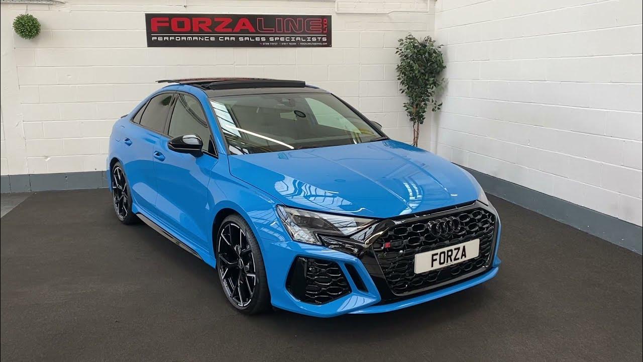 The New 2022 Audi RS3 Vorsprung 2.5 TFSI 400BHP, Turbo Blue, Pan Roof