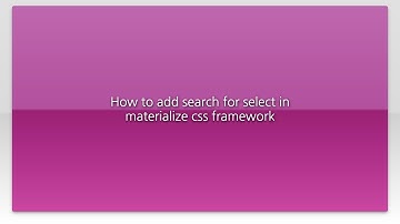 How to add search for select in materialize css framework