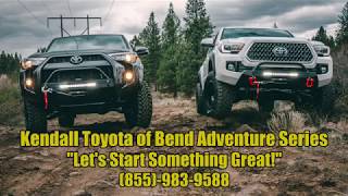 We have the 2018 toyota tacoma and 4runner driving side by side! .
music: cdk - 'depart'