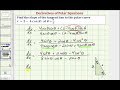 Ej: Determine la pendiente de una línea tangente a una curva polar en un ángulo dado