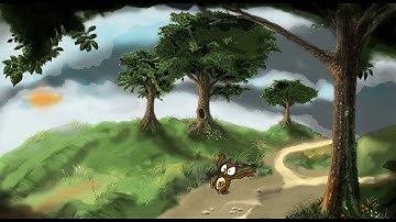 Test of Background with animated Character in TV Paint