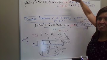 Use factor theorem to factor a degree 4 polynomial