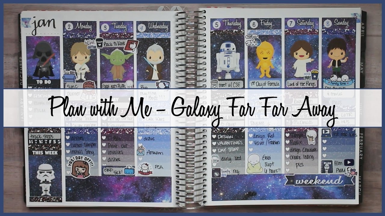 Plan With Me | Galaxy Far Far Away (Erin Condren Vertical) planning 2019