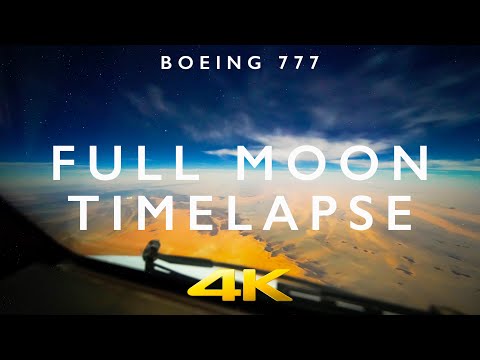 BOEING 777 FULL MOON TIMELAPSE