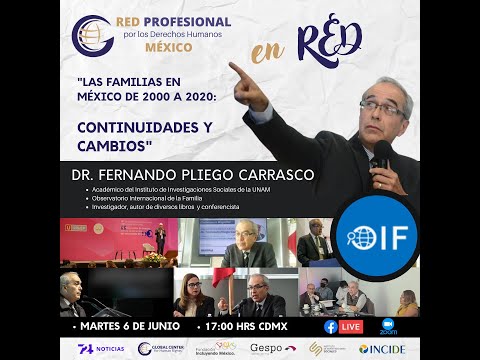 Conferencia DR. FERNANDO PLIEGO C. "LAS FAMILIAS EN MÉXICO 2000 - 202O: CONTINUIDADES Y CAMBIOS"